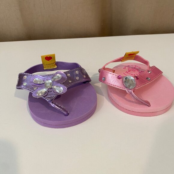 Build-A-Bear Replacement Sandals – Pink & Purple Gem Flip-Flops - Picture 2 of 6